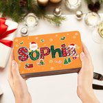 Personalized Santa Claus Elk Christmas Element Alphabet Treats Sweets Box with Name Christmas Gift for Family Kids