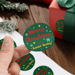 Autocollants personnalisés Joyeux Noël de la part de l'imperméable à l'eau avec nom Décoration de Noël Cadeau de fête pour la famille Ami(e)