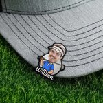 Personlig tegneseriefigur ansiktsfoto golfballmarkør magnetisk hattklips med navn bursdagsgave til golfelskere