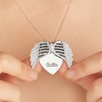 Gepersonaliseerde engel vleugels ketting met naam vrouwen zirkoon sieraden Valentijnsdag jubileum cadeau voor haar