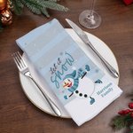 Personalized Ice Skating Snowman Kitchen Tea Towel with Text Kitchen Supplies Christmas Gift for Family Friends