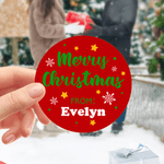 Autocollants personnalisés Joyeux Noël de la part de l'imperméable à l'eau avec nom Décoration de Noël Cadeau de fête pour la famille Ami(e)