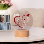 Personalizada Abuela Corazón con Familia Niños Nombres LED Luz de Noche con Base de Madera Navidad Día de la Madre Regalo para Mamá Abuela