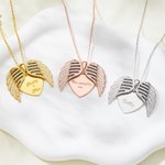 Gepersonaliseerde engel vleugels ketting met naam vrouwen zirkoon sieraden Valentijnsdag jubileum cadeau voor haar