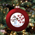 Personalized 1-14 Paw Prints Hearts Snowman Christmas Ball Ornament with Name and Text Christmas Decor Christmas Gift for Family Friends