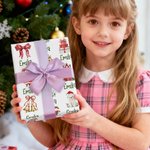Personalized Santa Claus Elk Snowman Wrapping Paper with Name Christmas Favor Packing Gift for Kids Family Friends