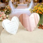 Panneau de mariage en acrylique personnalisé en forme de coeur avec nom et date Cadeau d'anniversaire de mariage et de fiançailles pour couple