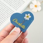 Personalisierte PU Leder Geburt Blume Herz Lesezeichen mit Namen Geburtstag Jahrestag Geschenk für Buchliebhaber Bücherwürmer
