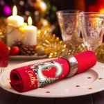 Personalisierte Rote Serviette mit Cartoon-Rentier Baum Initiale Namen aus 100% Baumwolle Weihnachtstisch Deko Weihnachtsgeschenk für Familie Freund