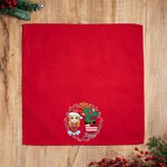 Guirlande Personnalisée Personnage Cartoon Initial 100% Coton Rouge Serviette Réutilisable avec Nom Décoration de Table Cadeau de Noël pour Famille Enfants