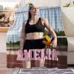 Personalisierte Sport Foto weiche Decke mit Sport Zahl und Name Home Decor Geburtstagsgeschenk für Sportfans werfen