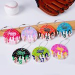 Personalisierte Donut Tropf Form Baseball Sport Tasche Tag mit Namen und Nummer Rucksack Zubehör Spiel Tag Team Geschenk für Trainer Sportliebhaber