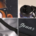 Personalized African Boy Pattern Backpack Lunch Bag Pencil Case Water Bottle Set of 4 with Name Back to School Christmas Gift for Boys Students