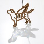 Personalised Wooden Hanging Suncatcher Ornament with Dog Name Christmas Tree Home Decor Pet Memorial Gift for Pet Lovers