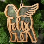 Personalised Wooden Hanging Suncatcher Ornament with Dog Name Christmas Tree Home Decor Pet Memorial Gift for Pet Lovers