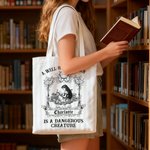 Spersonalizowana retro torba do czytania dla dziewczynki w paski z imieniem Urodziny Boże Narodzenie Ukończenie szkoły Prezent dla miłośników książek Mól książkowy