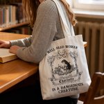 Spersonalizowana retro torba do czytania dla dziewczynki w paski z imieniem Urodziny Boże Narodzenie Ukończenie szkoły Prezent dla miłośników książek Mól książkowy