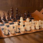 Personalized Portable Roll-Up PU Leather Magnetic Solid Wood Chess Set with Text Travel Game Night Birthday Gift for Chess Lover Player