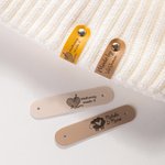 Personalisierte Handgefertigte PU-Leder Häkel Etiketten mit Text und Nieten 10er Set Strickzubehör Geschenke für DIY-Stricker und Nähliebhaber