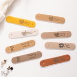 Personalisierte Handgefertigte PU-Leder Häkel Etiketten mit Text und Nieten 10er Set Strickzubehör Geschenke für DIY-Stricker und Nähliebhaber