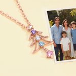 Personalized 1-4 Family Birthstones Christmas Tree Necklace Dainty Jewellery Christmas Anniversary Gift for Mom Grandma