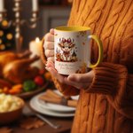 Henkilökohtainen söpö Highland Cow Pumpkin 11 oz 15 oz Keraaminen muki nimellä Syksyn kiitospäivä Syntymäpäivälahja Highland Cow ystäville
