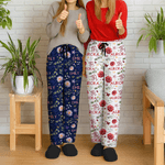 Personlig fargerik fødselsblomst-pyjamasbukse med navn og initialer Bursdagsgave til familie og venner