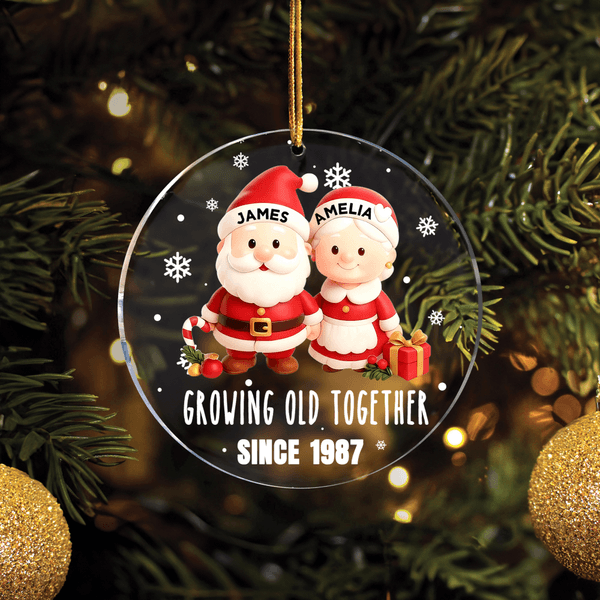 Personalized Christmas Couple Growing Old Together Acrylic Ornament Tree Decoration Christmas Gift for Couple