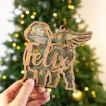 Personalised Wooden Hanging Suncatcher Ornament with Dog Name Christmas Tree Home Decor Pet Memorial Gift for Pet Lovers