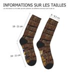 Chaussettes Mi-Mollet Douces Personnalisées avec Personnage de Lecture et Nom Style Vintage Cadeau Noël pour Amoureux des Livres