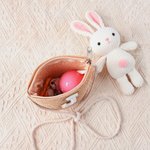 Gepersonaliseerde Boho Verstelbare Rieten Kindertas met Chenille Initiaal Verjaardag Bruiloft Kerstcadeau voor Peuters Bloemen Meisjes Kinderen