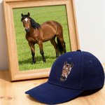 Personligt broderat hästansikte foto basebollkeps med födelsedag julklapp för vänner ryttare entusiaster