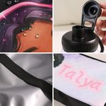 Personalized Cartoon Black Girl Backpack Lunch Bag Pencil Case Water Bottle Set with Name Back to School Birthday Gift for Black Girls