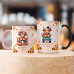 Henkilökohtainen söpö Highland Cow Pumpkin 11 oz 15 oz Keraaminen muki nimellä Syksyn kiitospäivä Syntymäpäivälahja Highland Cow ystäville