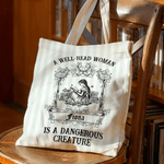 Personalised Retro Reading Girl Striped Tote Bag with Name Birthday Christmas Graduation Gift for Book Lovers Bookworms
