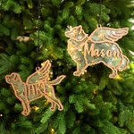 Personalised Wooden Hanging Suncatcher Ornament with Dog Name Christmas Tree Home Decor Pet Memorial Gift for Pet Lovers
