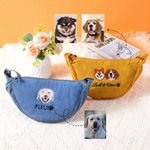 Gepersonaliseerde schattige 1-2 huisdier gezicht portretten verstelbare taille riem tas met naam kerstcadeau voor dierenliefhebbers