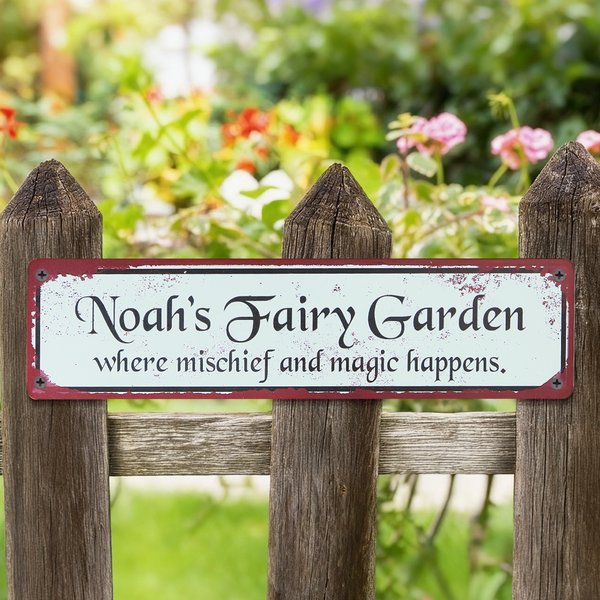 Segno di metallo personalizzato multicolore retrò con nome Giardino Decor Regalo di compleanno per gli appassionati di giardinaggio