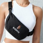 Gepersonaliseerde schattige 1-2 huisdier gezicht portretten verstelbare taille riem tas met naam kerstcadeau voor dierenliefhebbers