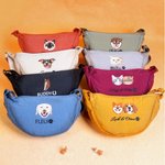 Gepersonaliseerde schattige 1-2 huisdier gezicht portretten verstelbare taille riem tas met naam kerstcadeau voor dierenliefhebbers