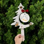 Décoration de l'arbre de Noël du cimetière avec nom et texte Cadeau de Noël en l'honneur de la famille décédée
