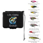 Personalized Portable Fishing Storage Box Set with Lifelike Fishing Lures and Name Fishing Accessories Father's Day Gift for Fishing Enthusiasts