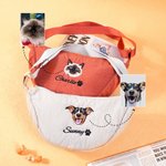 Gepersonaliseerde schattige 1-2 huisdier gezicht portretten verstelbare taille riem tas met naam kerstcadeau voor dierenliefhebbers