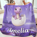 Personalisierte Cartoon Dinosaurier Dschungel weiche Decke mit Namen Home Decor Geburtstagsgeschenk für Kinder Dinosaurier-Liebhaber