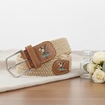 Personalizado colorido ramo de flores de nacimiento agujero libre cinturón tejido elástico con el nombre de desgaste diario regalo de cumpleaños para ella