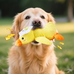 Spersonalizowana żółta kaczka Miękka piszcząca pluszowa zabawka z imieniem do gryzienia Interaktywne artykuły dla zwierząt Prezent urodzinowy dla miłośników zwierząt
