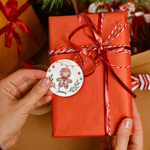 Personalizado Santa Deer impermeable pegatinas Nombre Etiquetas DIY Regalo Decoración Navidad Festival Fiesta Favores para la Familia Amigos
