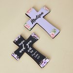 Marque-page magnétique Croix florale de la Bible personnalisée avec nom Lecture quotidienne Chrétiens Cadeau de Noël pour l'étude de la Bible Femmes