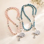 Borsa per rosario personalizzata con nome in pelle PU multicolore regalo religioso per compleanni e battesimi per cristiani cattolici
