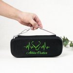 Personalised Colourful Ample Storage EKG Design Stethoscope Case with Name Birthday Nurse Graduation Appreciation Gift for Nurse Doctor